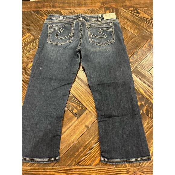 Silver Jeans Aiko Capri Women 33 Thick Stitch Y2K 90s Western Cowgirl Fringe - Picture 4 of 16